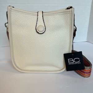 BC Handbag Cream Crossbody with Multicolor Adjustable Strap